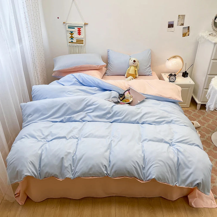 Black Bedding Duvet, Bedsheet and Pillowcase Set
