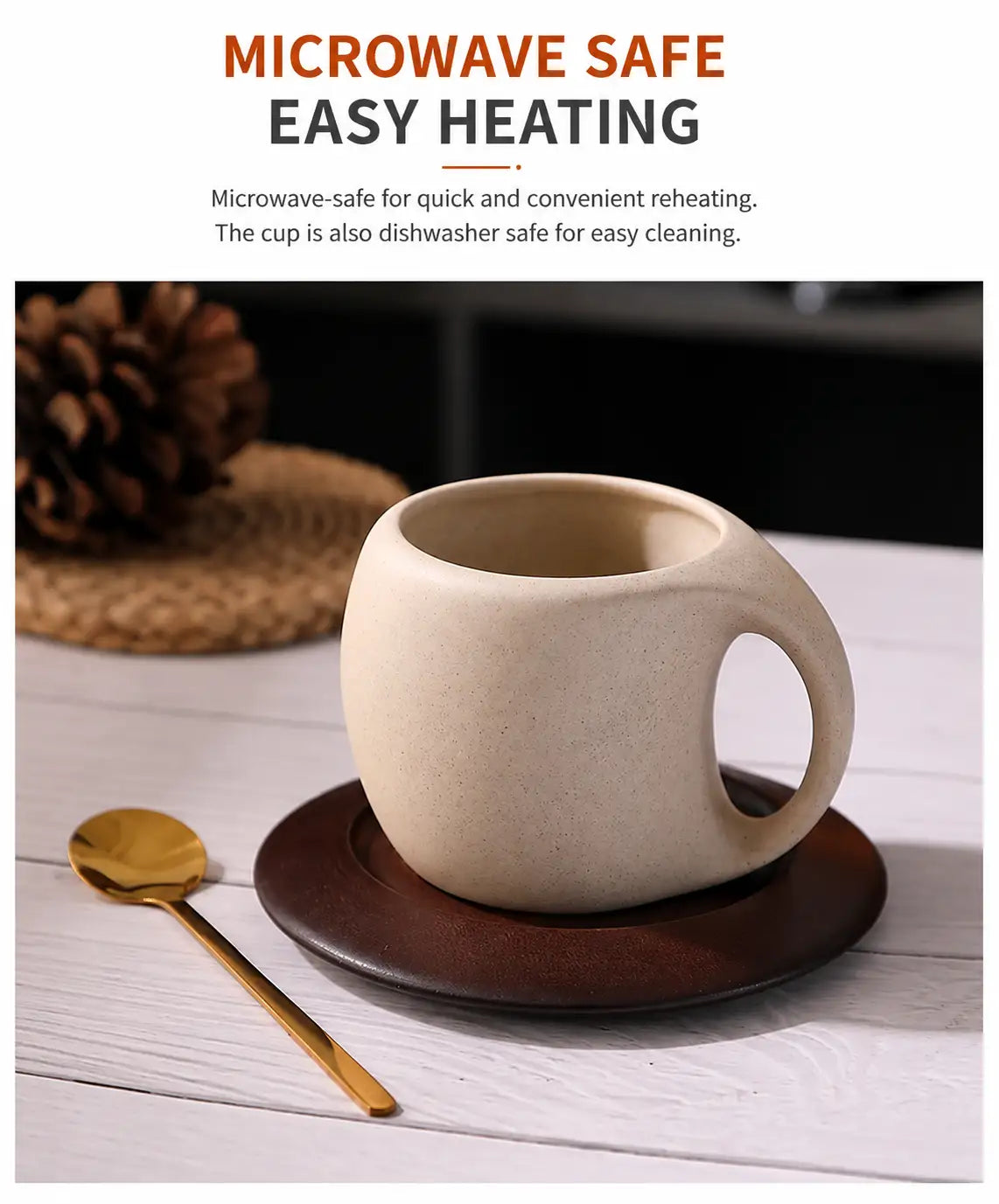 Ceramic Coffee Cup & Saucer Set