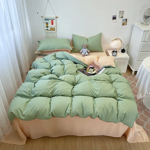 Black Bedding Duvet, Bedsheet and Pillowcase Set