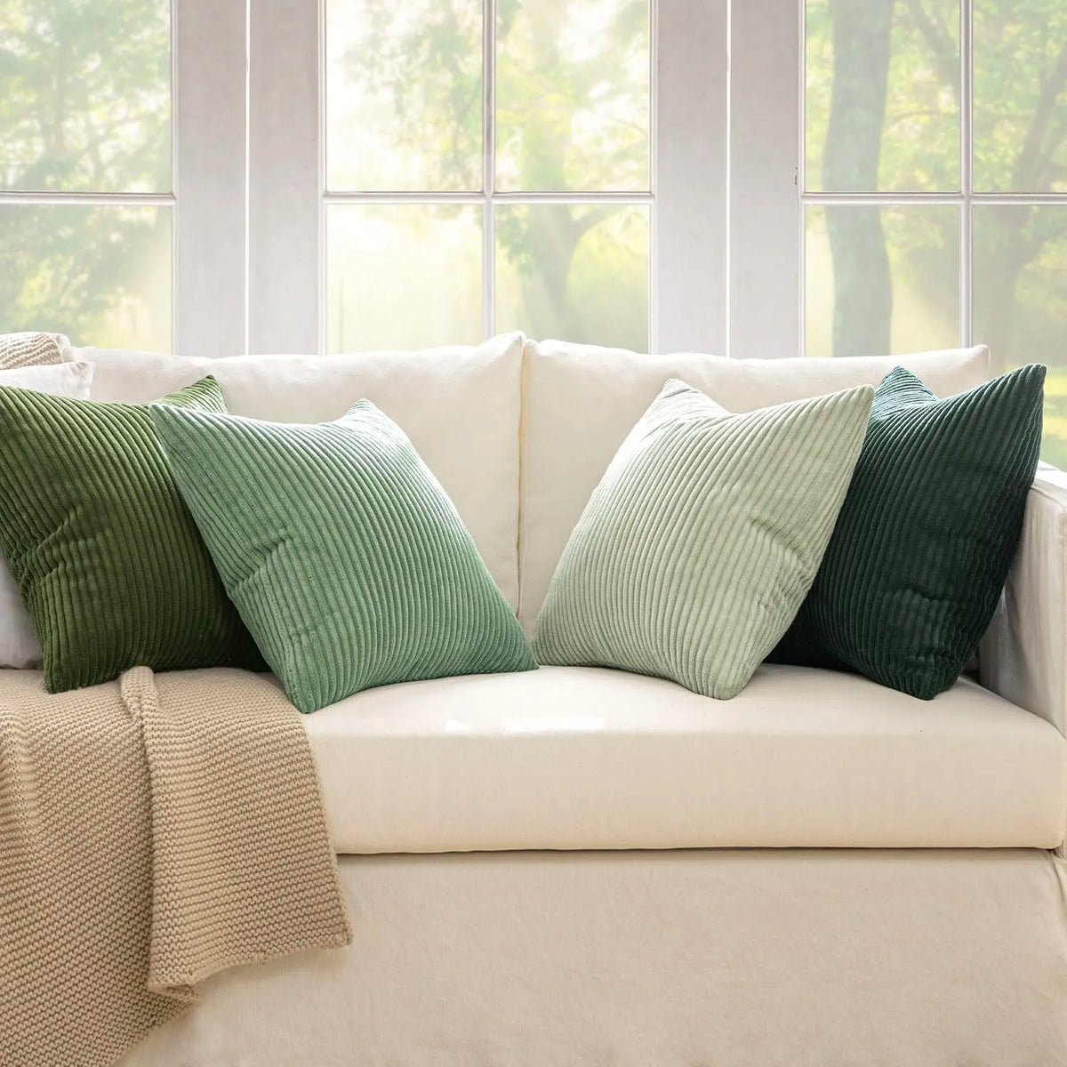 Set of 4 Textured Boho Pillow Covers
