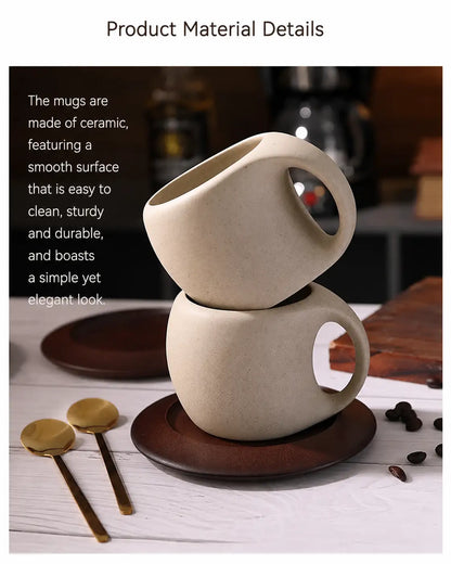 Ceramic Coffee Cup & Saucer Set