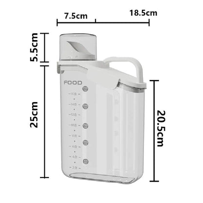 Clear Pantry Storage Container with Measuring Cup