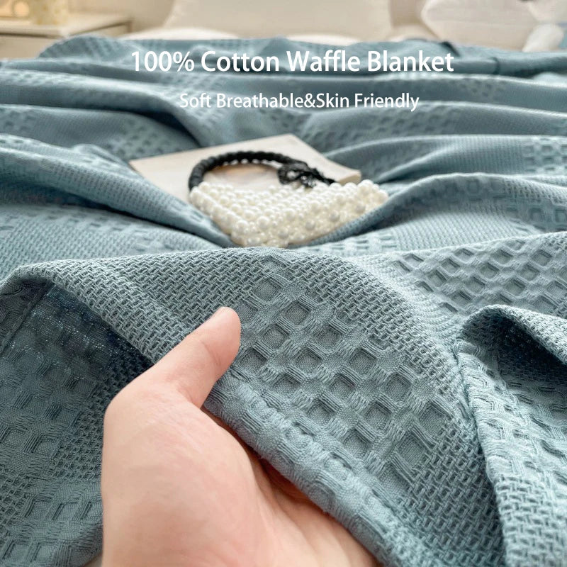Cotton Waffle Throw Blanket