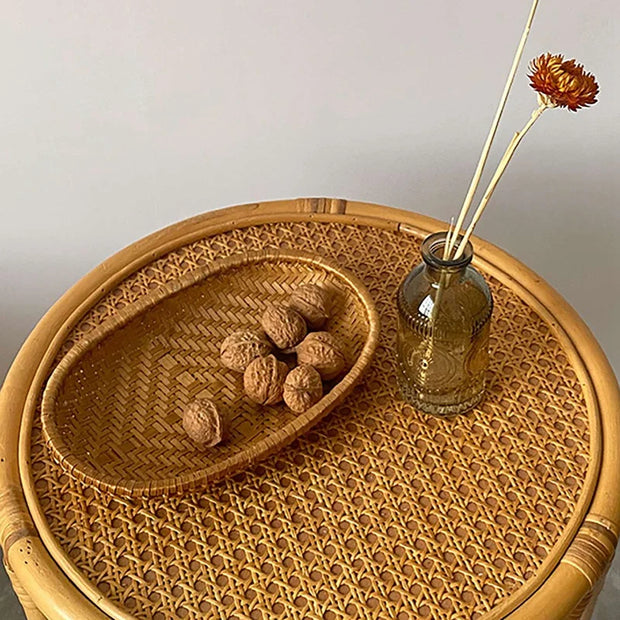 Handcrafted Oval Rattan Basket
