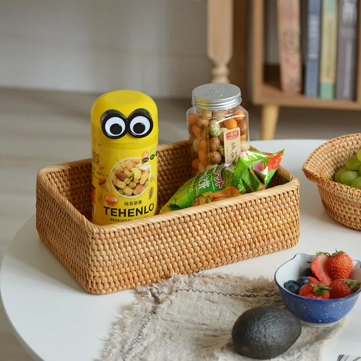 Multipurpose Rectangular Wicker Storage Basket