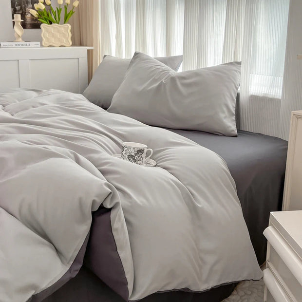 4 Pieces 2 Side Color Bedding Set