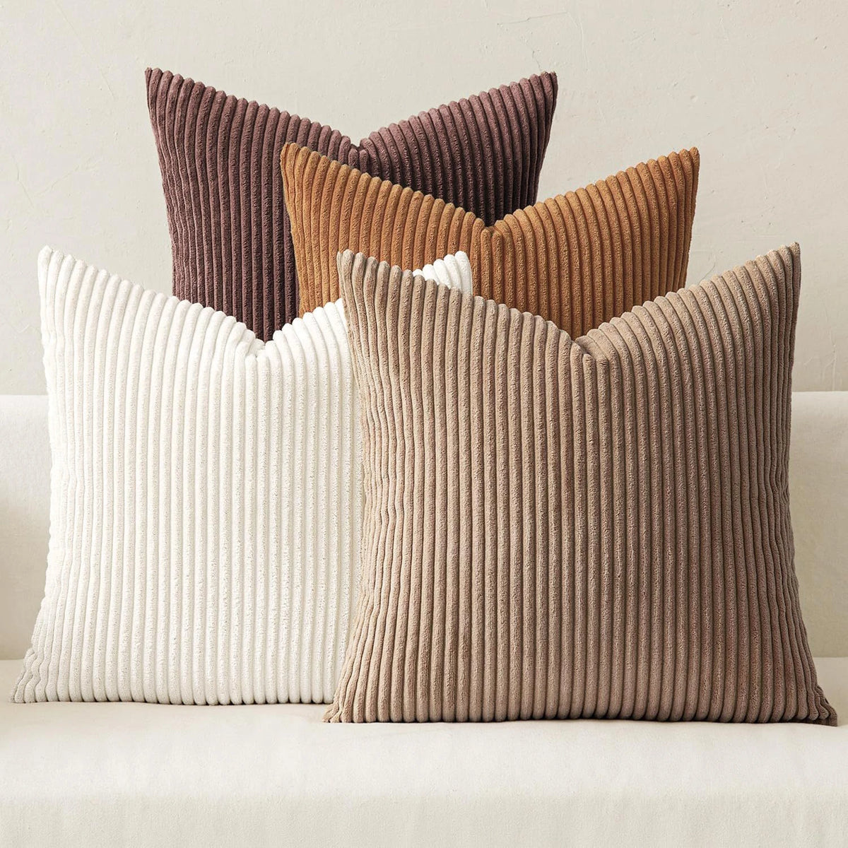 Set of 4 Textured Boho Pillow Covers
