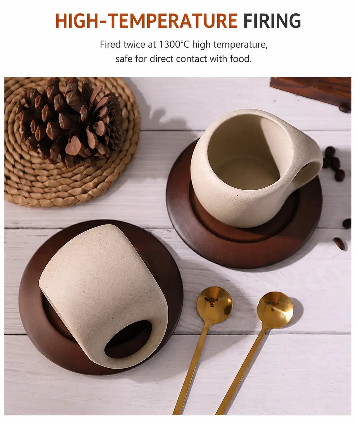 Ceramic Coffee Cup & Saucer Set