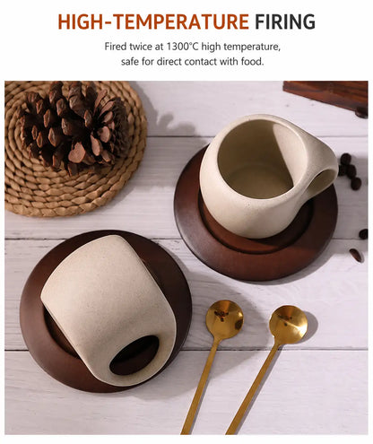 Ceramic Coffee Cup & Saucer Set