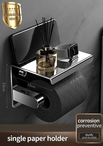Stainless Steel Paper Towel and Toilet Paper Holder