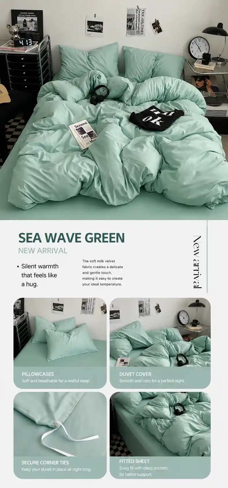 100% Washed Cotton Bedding Set
