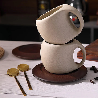 Ceramic Coffee Cup & Saucer Set