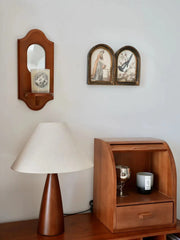 Solid wood and retro fabric table lamp