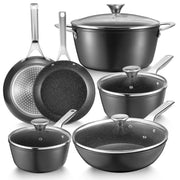 BEZIA 10-Piece Non-Stick Cookware Set – For Induction Cooktops and All Types of Stovetops.