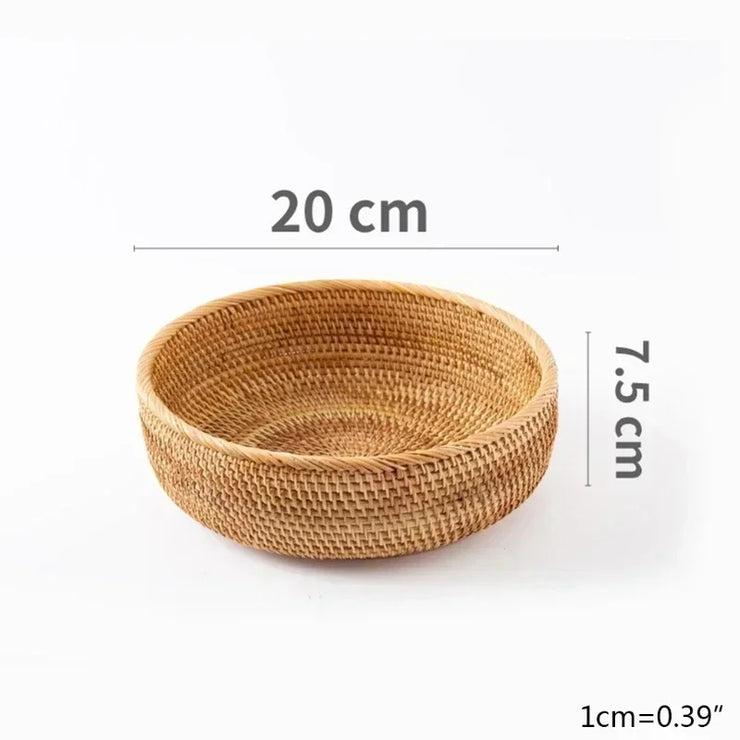 Handwoven Storage Basket - Rattan Tray