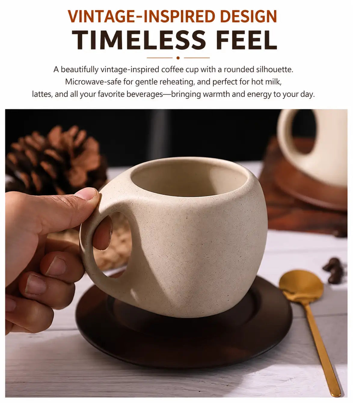 Ceramic Coffee Cup & Saucer Set