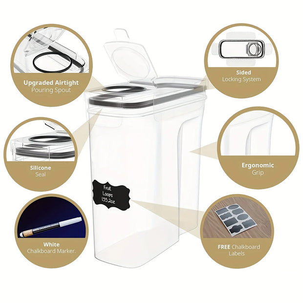 3-Piece Airtight Cereal Storage Containers Set