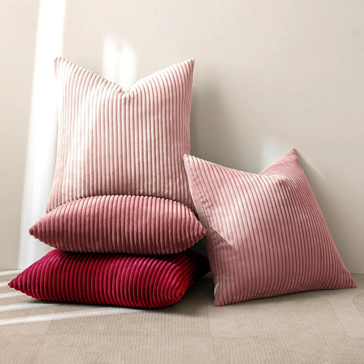 Set of 4 Textured Boho Pillow Covers