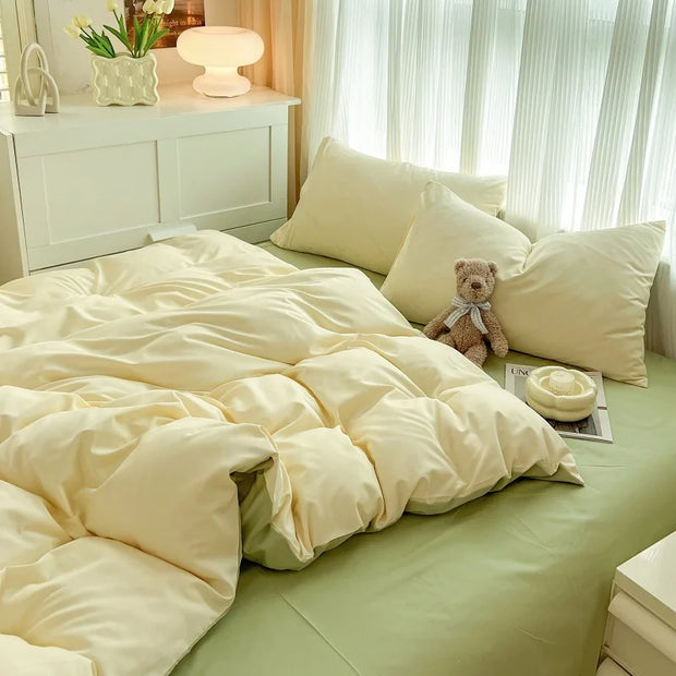 4 Pieces 2 Side Color Bedding Set