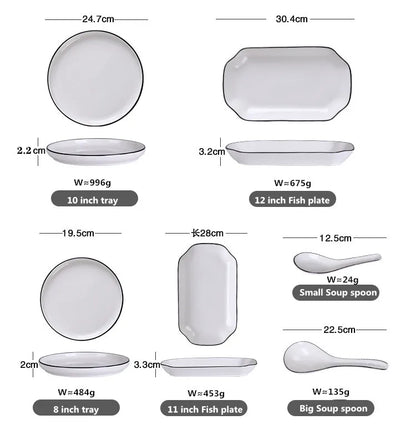 Black-Rim Ceramic Tableware