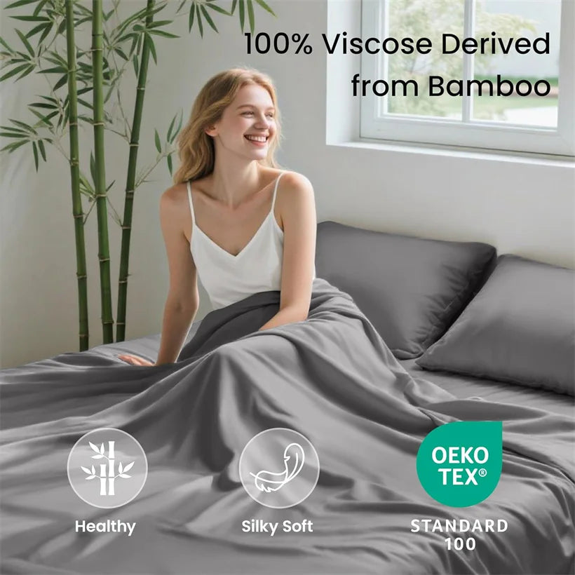 100% Pure Bamboo Bed Sheet Set – 4 or 6 Pieces