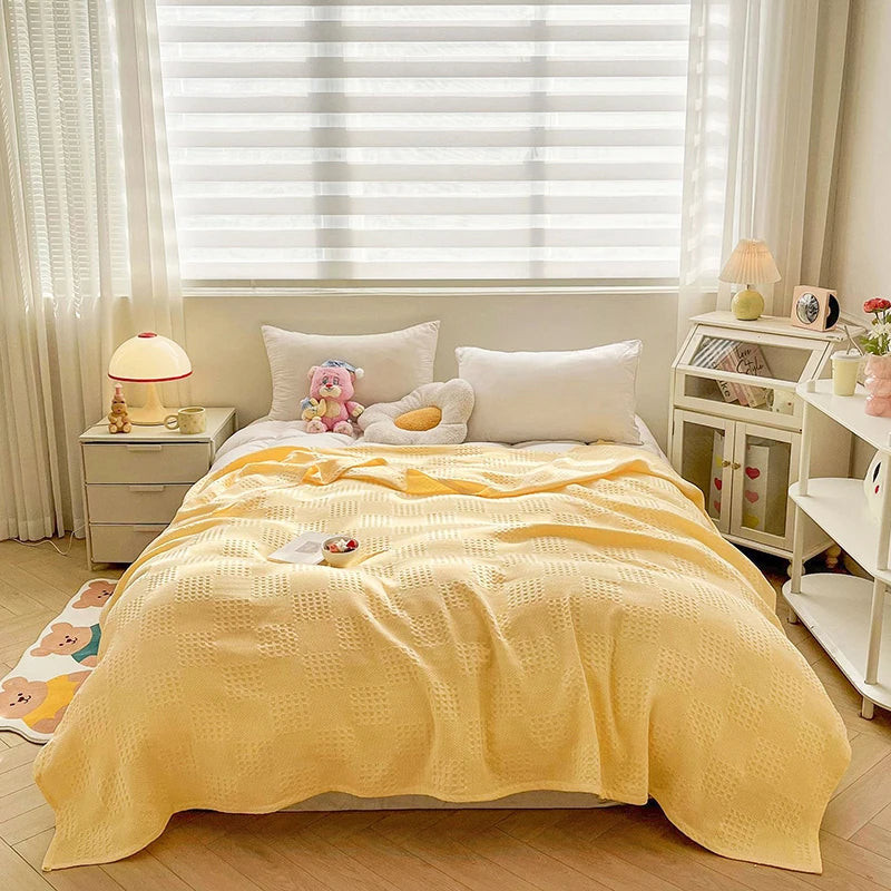 Cotton Waffle Throw Blanket