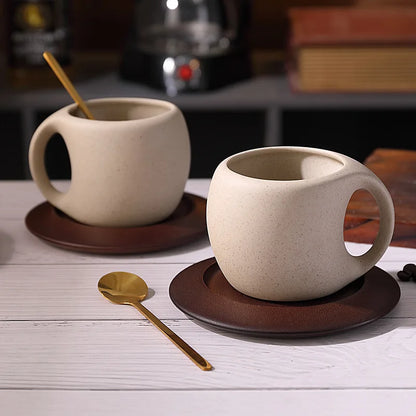 Ceramic Coffee Cup & Saucer Set