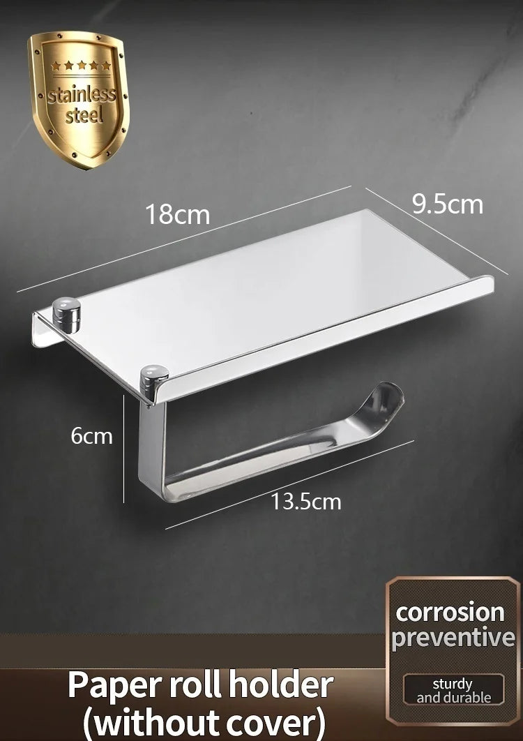 Stainless Steel Paper Towel and Toilet Paper Holder