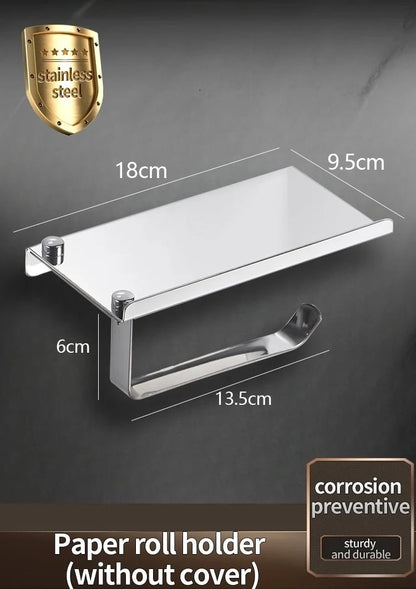 Stainless Steel Paper Towel and Toilet Paper Holder