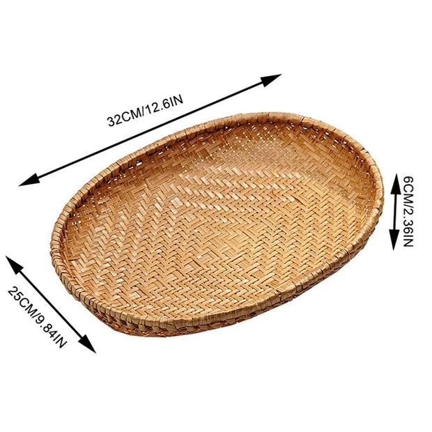 Handcrafted Oval Rattan Basket