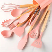 Set of 12 Multi-Colored Silicone Kitchen Utensils