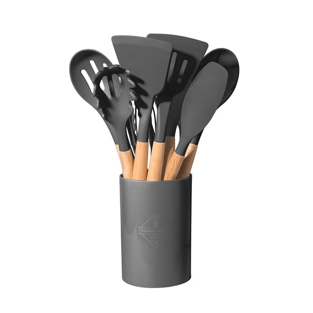 Set of 12 Multi-Colored Silicone Kitchen Utensils