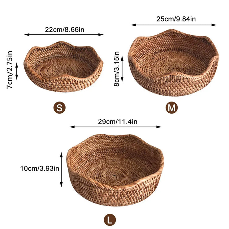 Handwoven Storage Basket - Rattan Tray