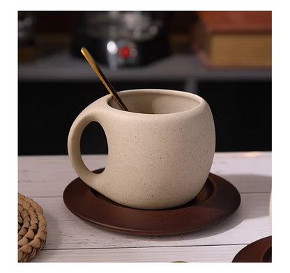 Ceramic Coffee Cup & Saucer Set