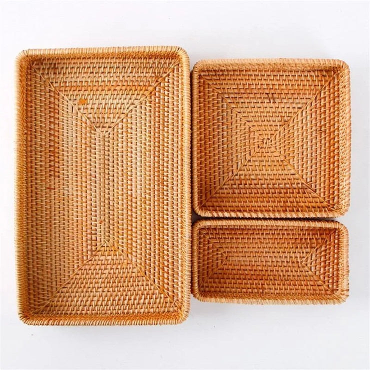 Handwoven Storage Basket - Rattan Tray