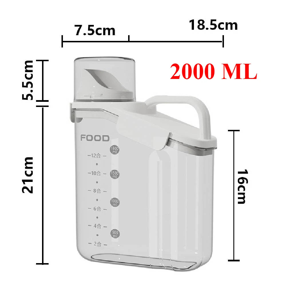 Clear Pantry Storage Container with Measuring Cup