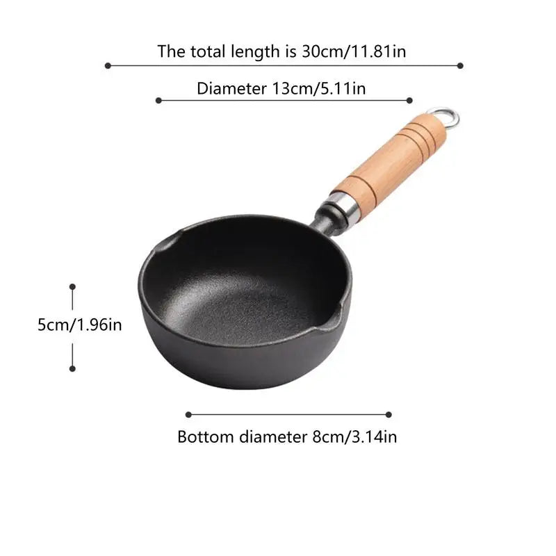 Small Cast Iron Pan Black Mini Cast Iron Cookie Skillet Non Stick Hangable Deepened Egg Skillet Kitchen Cooling Supplies With