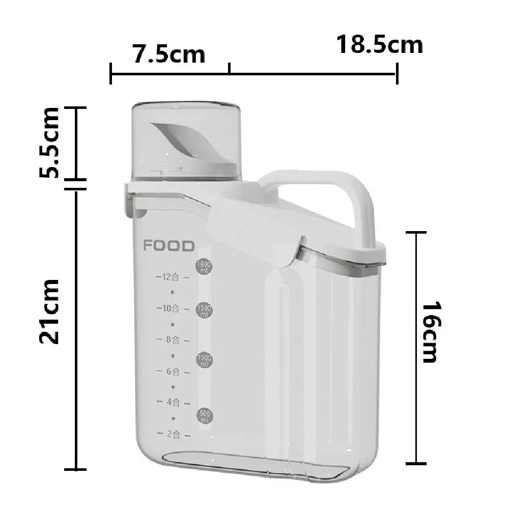 Clear Pantry Storage Container with Measuring Cup