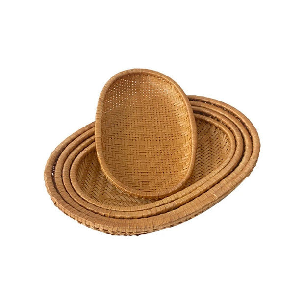 Handcrafted Oval Rattan Basket