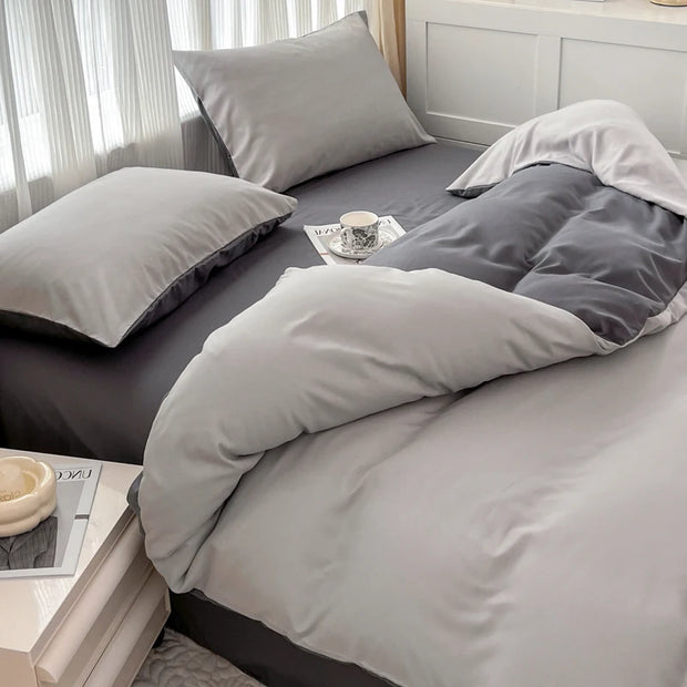 4 Pieces 2 Side Color Bedding Set