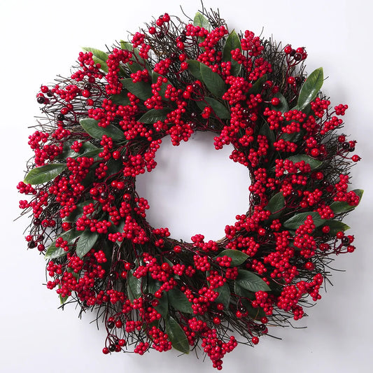 Artificial Red Berry Christmas Wreath