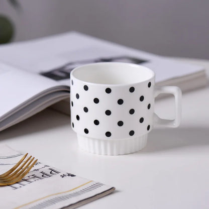 Stackable Ceramic Mug - Polka Dot, Chevron & Harlequin
