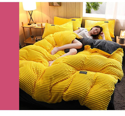 Plush Ribbed Duvet Covers & Pillowcases