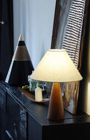Solid wood and retro fabric table lamp