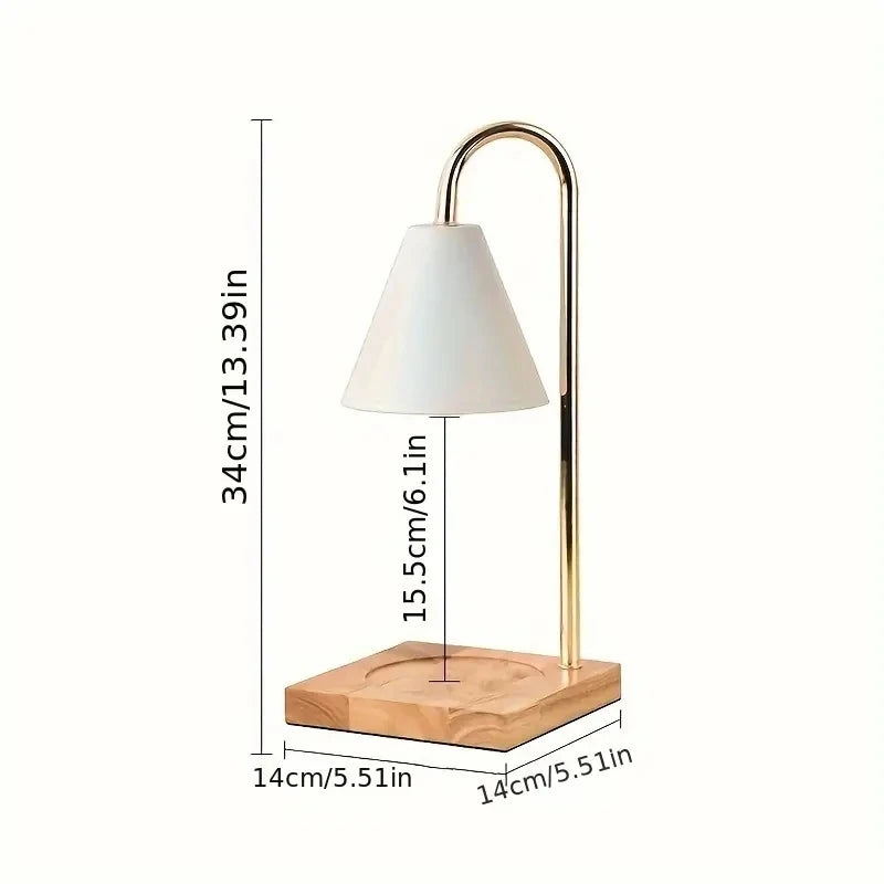 1PC Candle Warmer Table Light Dimmable Candle Table Lamp Wood Base Wax Melting Lights For Home Bedroom Decor Table Ornaments