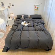 Black Bedding Duvet, Bedsheet and Pillowcase Set