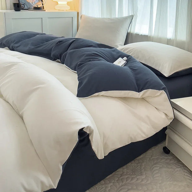 4 Pieces 2 Side Color Bedding Set