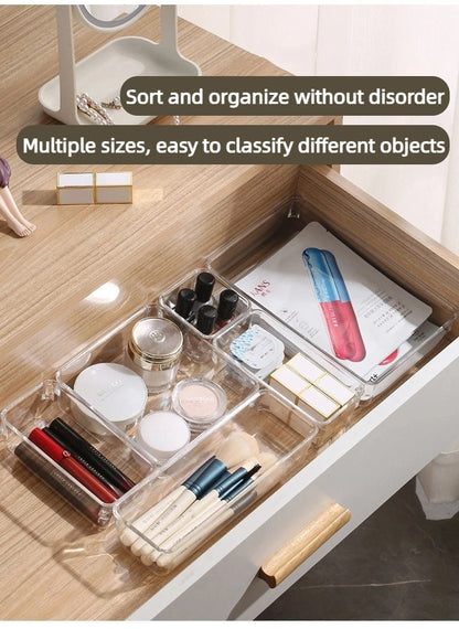 Clear Plastic Drawer Organizer Set