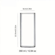 Premium Square Glass Cup for Iced Coffee, Tea and Various Beverages.