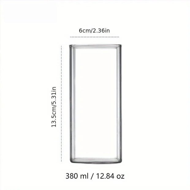 Premium Square Glass Cup for Iced Coffee, Tea and Various Beverages.